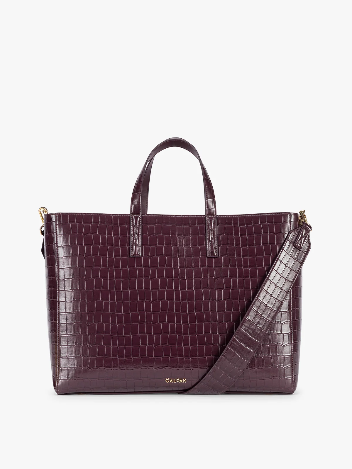 Haven 16 Laptop Tote in Croc-Embossed